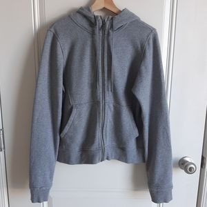 Women’s Lululemon Press Pause Full-Zip Crop Hoodie Gray, Size 12